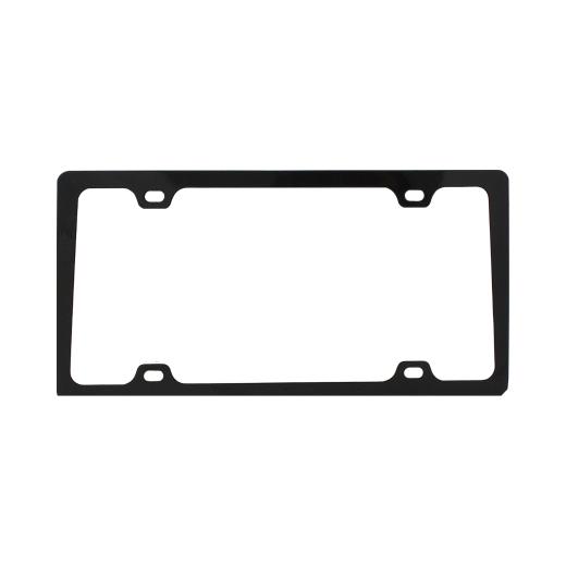 Pilot 4 Hole Mount Black License Plate Frame W/ Caps - Click Image to Close